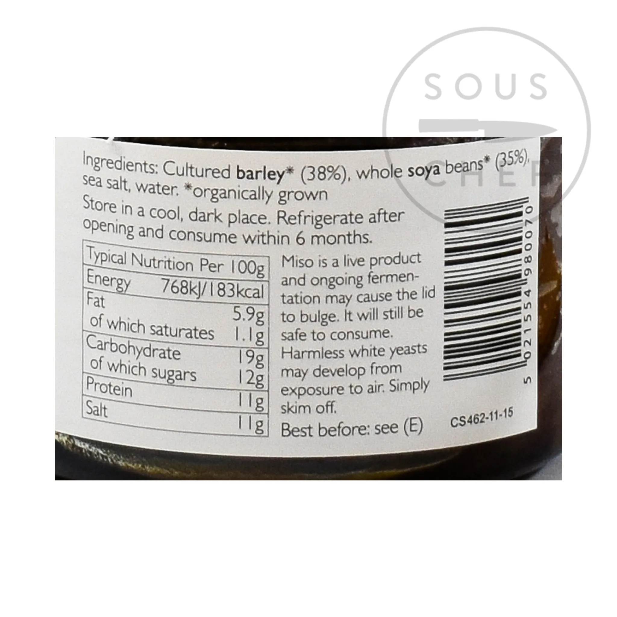Outlet Organic Unpasteurised Barley Miso, 300g Ingredients Brands|Japanese Ingredients