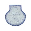 Cobalt Blue Rim Glass Scallop Serving Platter, 25cm Tableware Brands