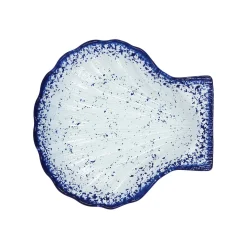 Cobalt Blue Rim Glass Scallop Serving Dish, 18cm Tableware Brands