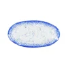 Outlet Cobalt Blue Rim Glass Serving Tray, 26x14cm Tableware Brands