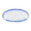 Discount Cobalt Blue Rim Glass Serving Tray, 34x17cm Tableware Brands