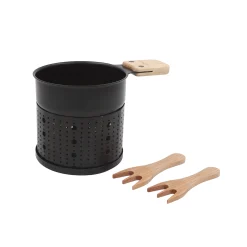 Outlet Chocolate Fondue with Tealight, Black Pots & Pans