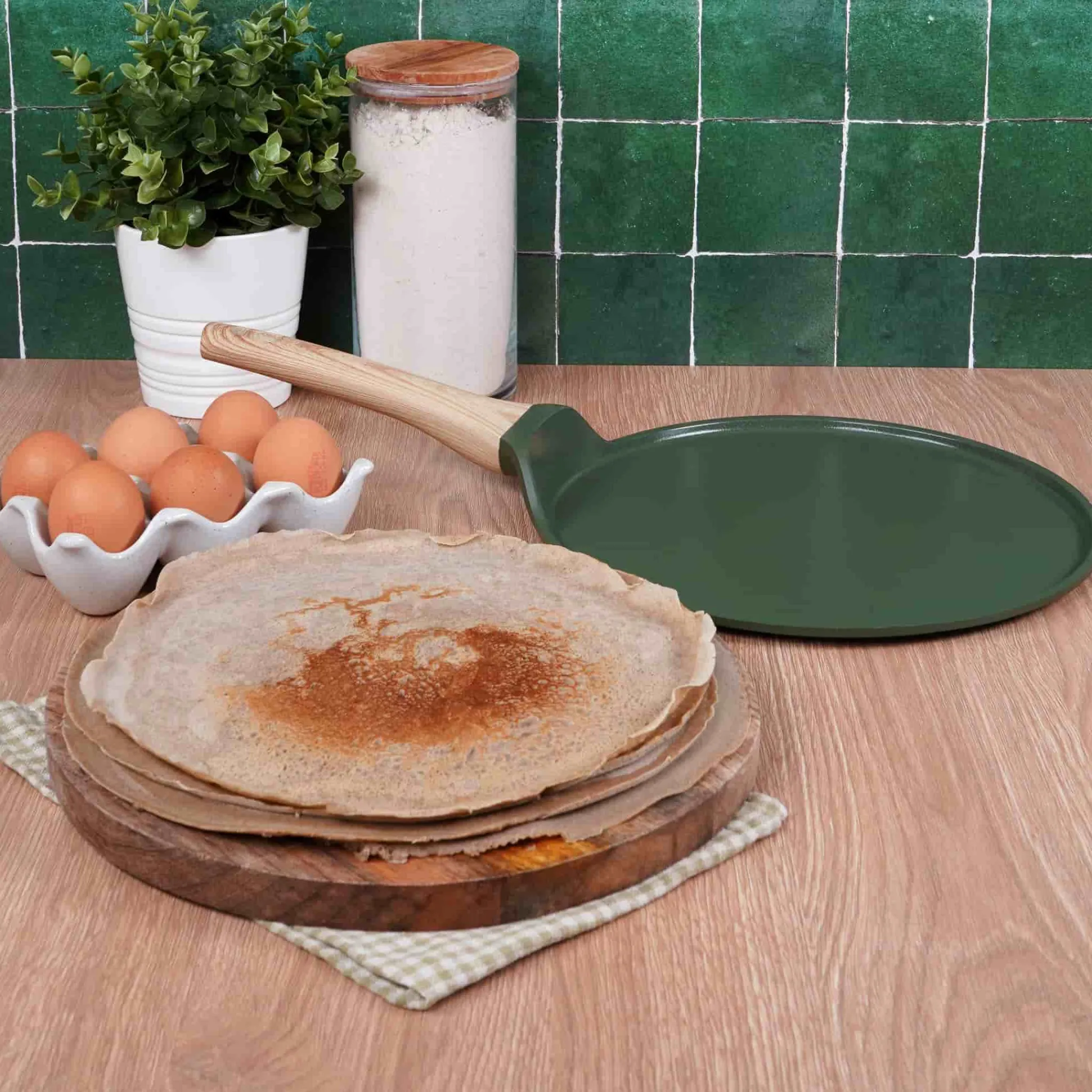 Online Lightweight Non-Stick Crepe Pan, 28cm, Green, BPA-Free Pots & Pans