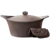 New Lightweight Non-Stick Dutch Oven with Pot Holders, Taupe, BPA-Free Pots & Pans