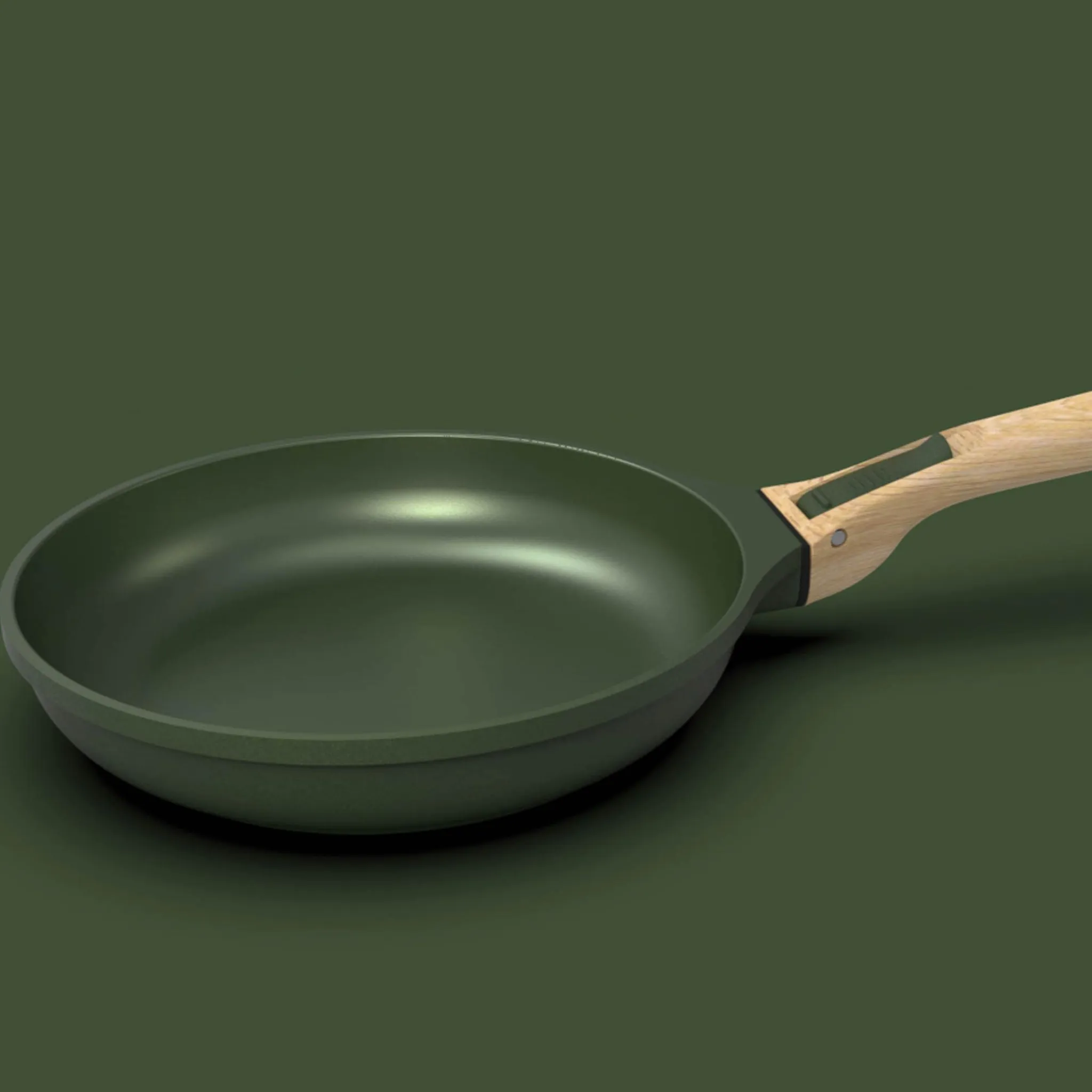 New Lightweight Non-Stick 3 Piece Cookware Set with Detachable Handles, Green, BPA-Free Pots & Pans
