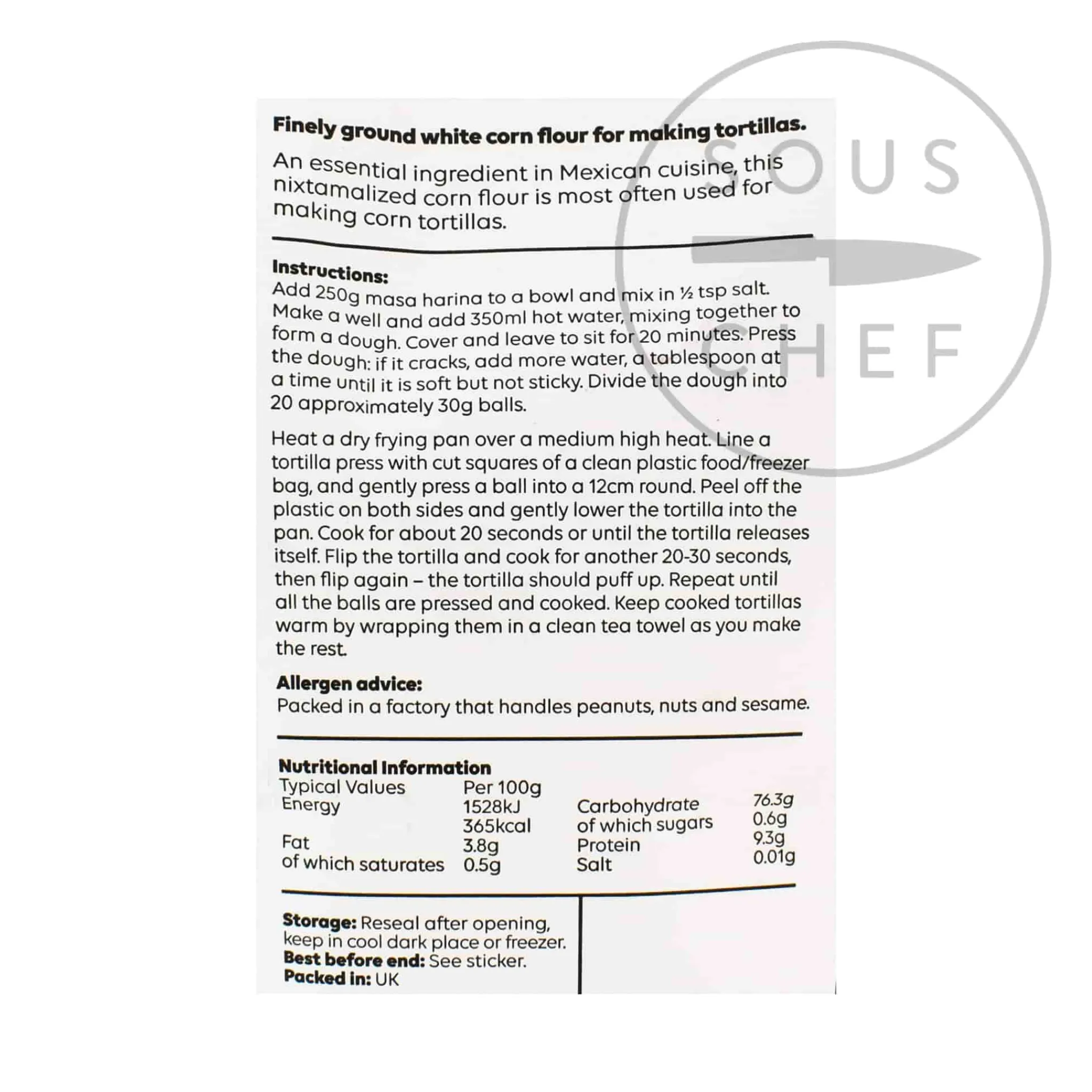 Outlet White Masa Harina, 500g Mexican Ingredients|Baking Ingredients