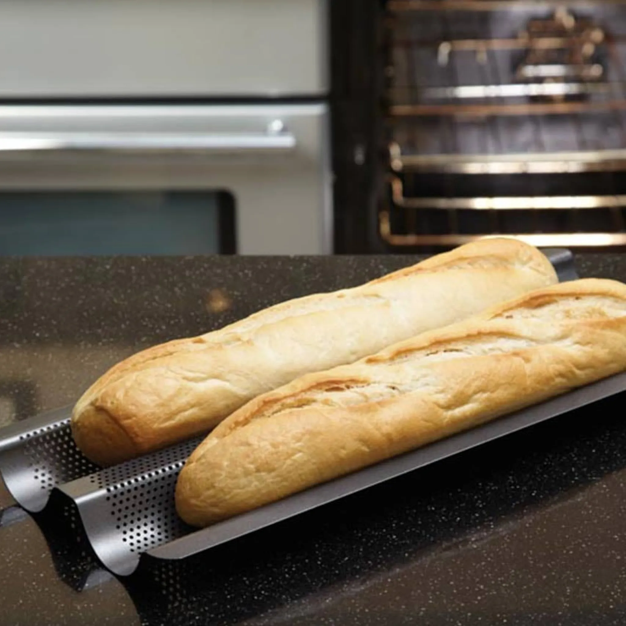 Hot Crusty Bake Non-Stick Baguette Tray Baking Supplies & Equipment