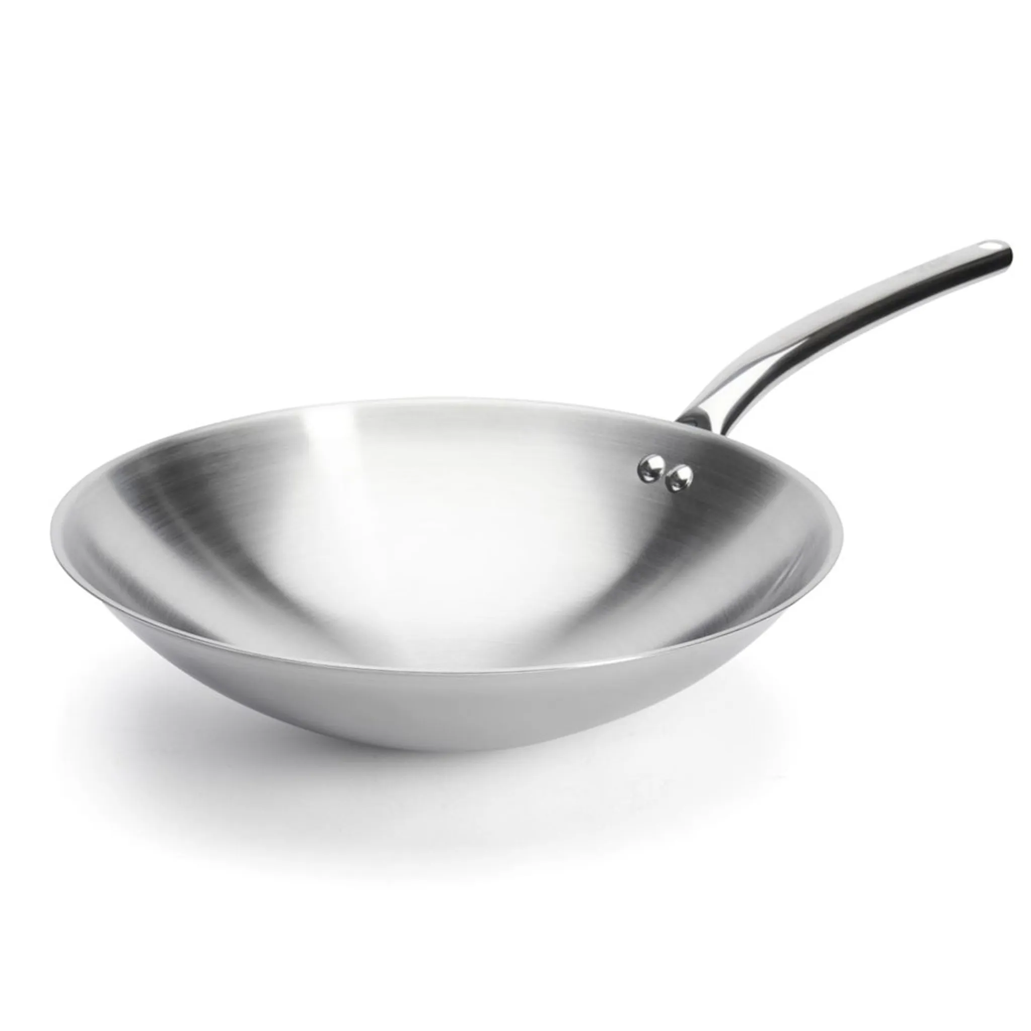 Prim' Appety Round Based Stainless Steel Wok, 36cm Pots & Pans