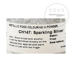 Best Edible Metallic Sparkling Silver Powder Food Colour, 25g Ingredients Brands|Baking Ingredients