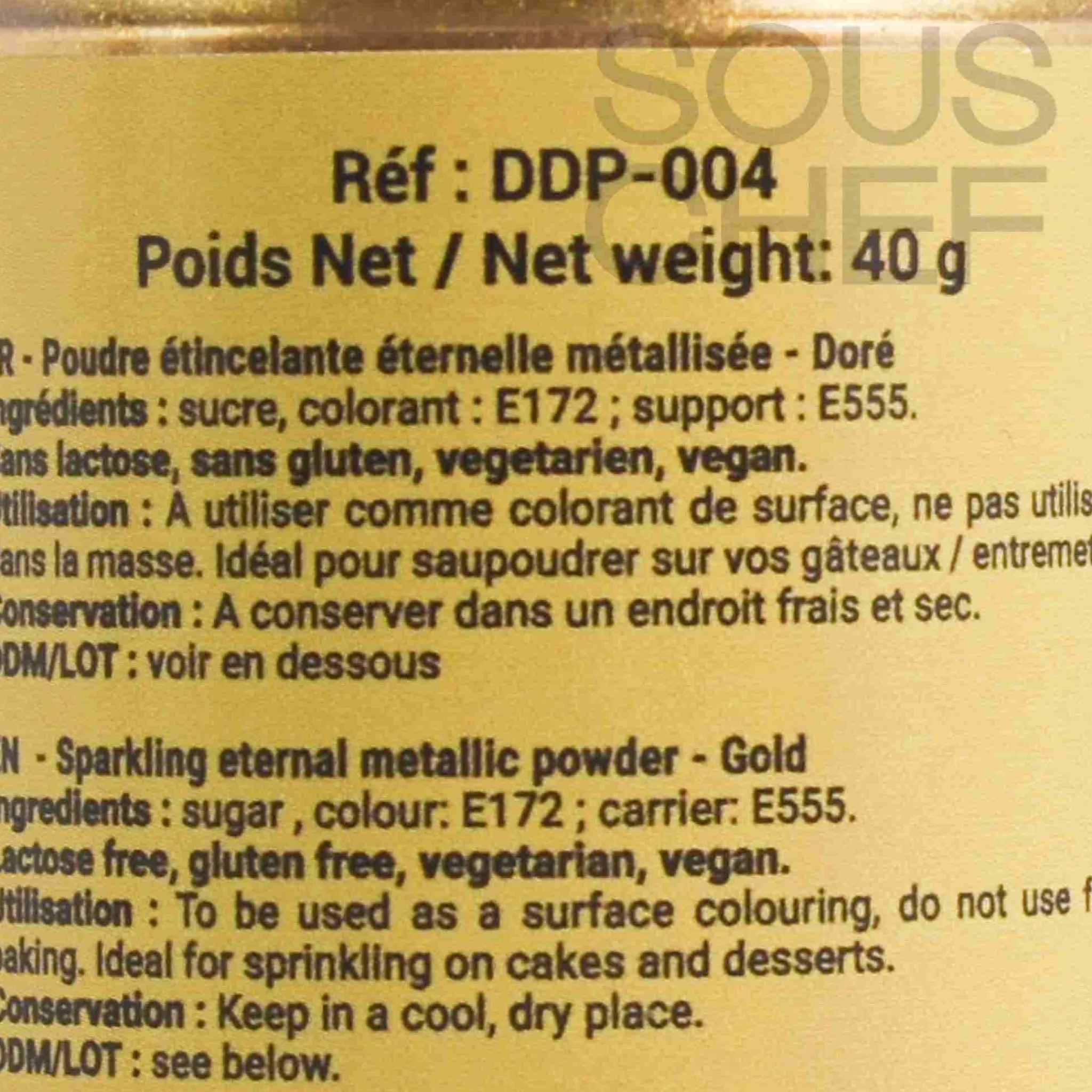 Best Gold Sparkling Metallic Powder, 40g Ingredients Brands|Baking Ingredients
