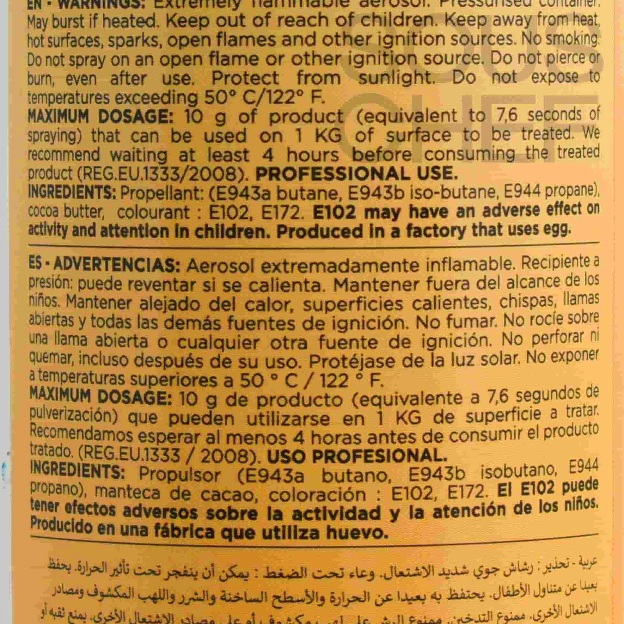Hot Gold Velvet Spray, 400ml Ingredients Brands|Baking Ingredients
