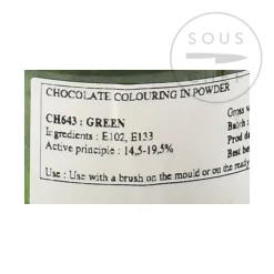 Hot Green Gloss Food Colour For Chocolate, 20g Ingredients Brands|Chocolate & Sweets