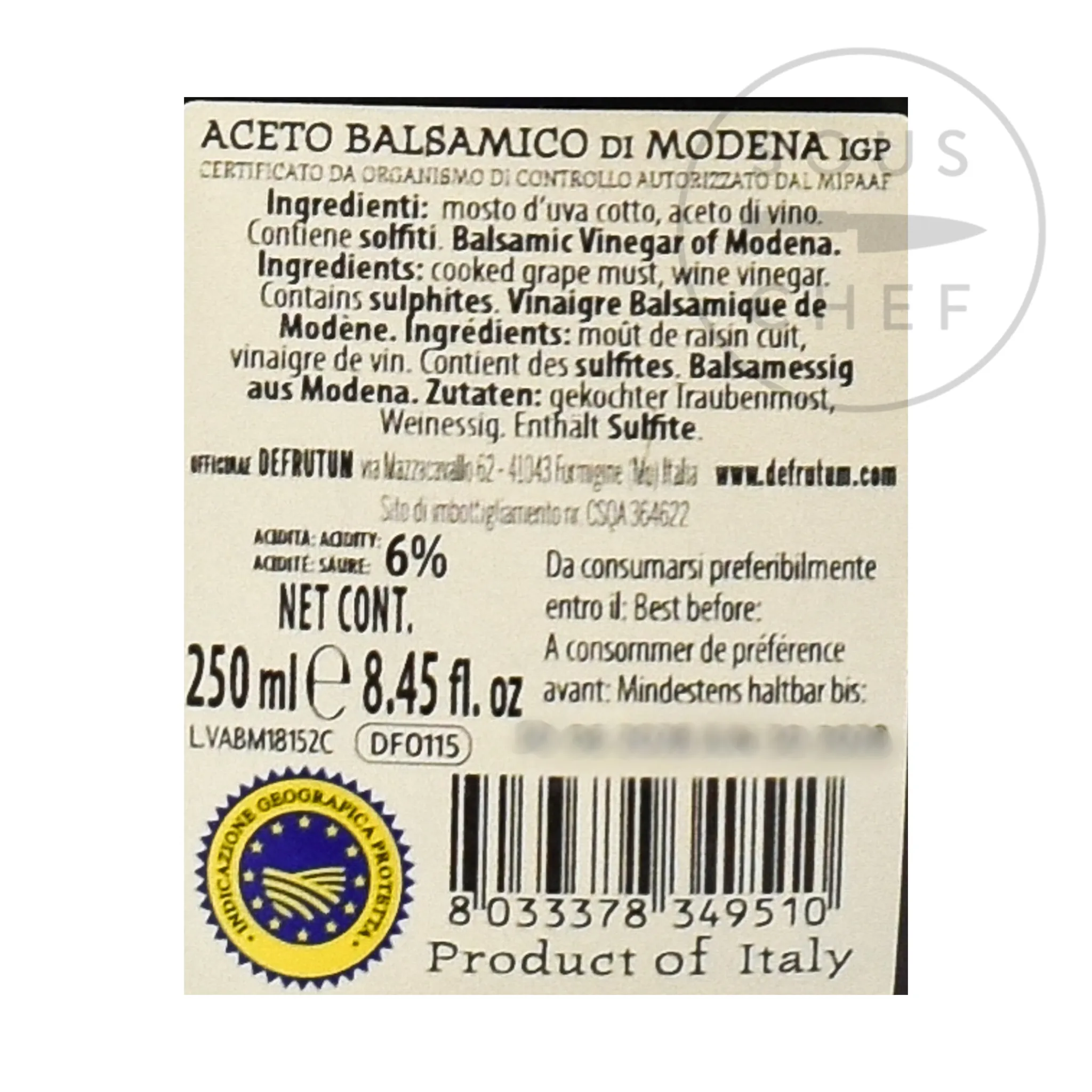 Best Balsamic Vinegar IGP 8 yr Aged - 4 Crowns, 250ml Ingredients Brands|Italian Ingredients