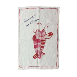 Online Dancing Lobsters Linen Tea Towel Kitchen Textiles & Clothing