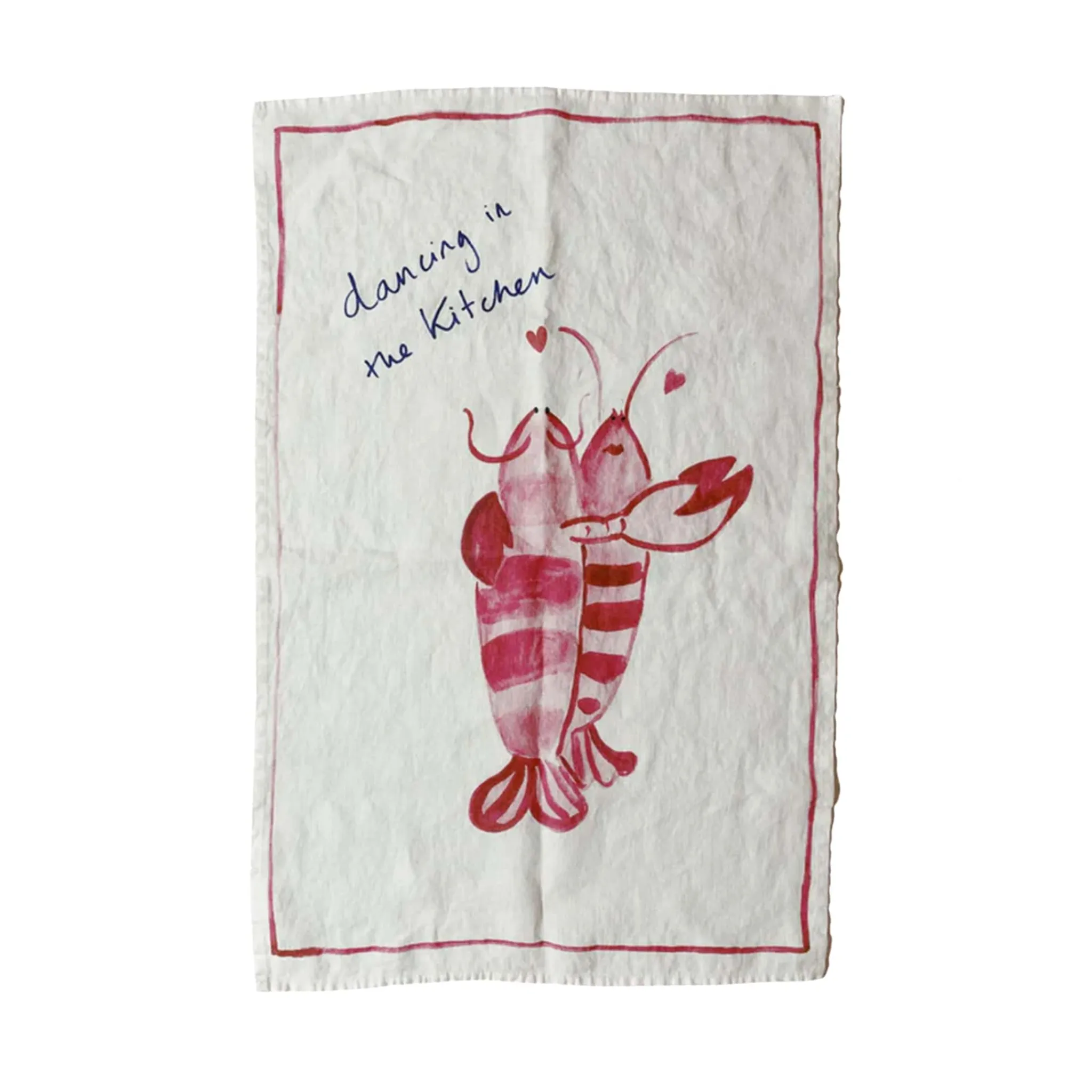 Online Dancing Lobsters Linen Tea Towel Kitchen Textiles & Clothing