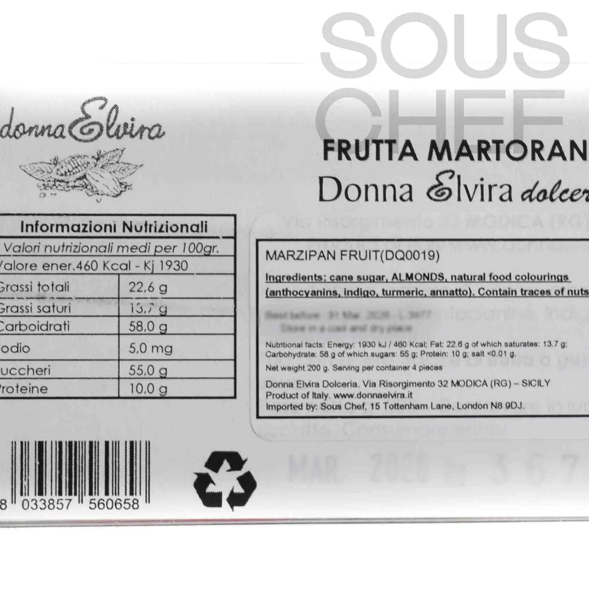 Clearance Marzipan Fruits Gift Box, 200g Ingredients Brands|Italian Ingredients