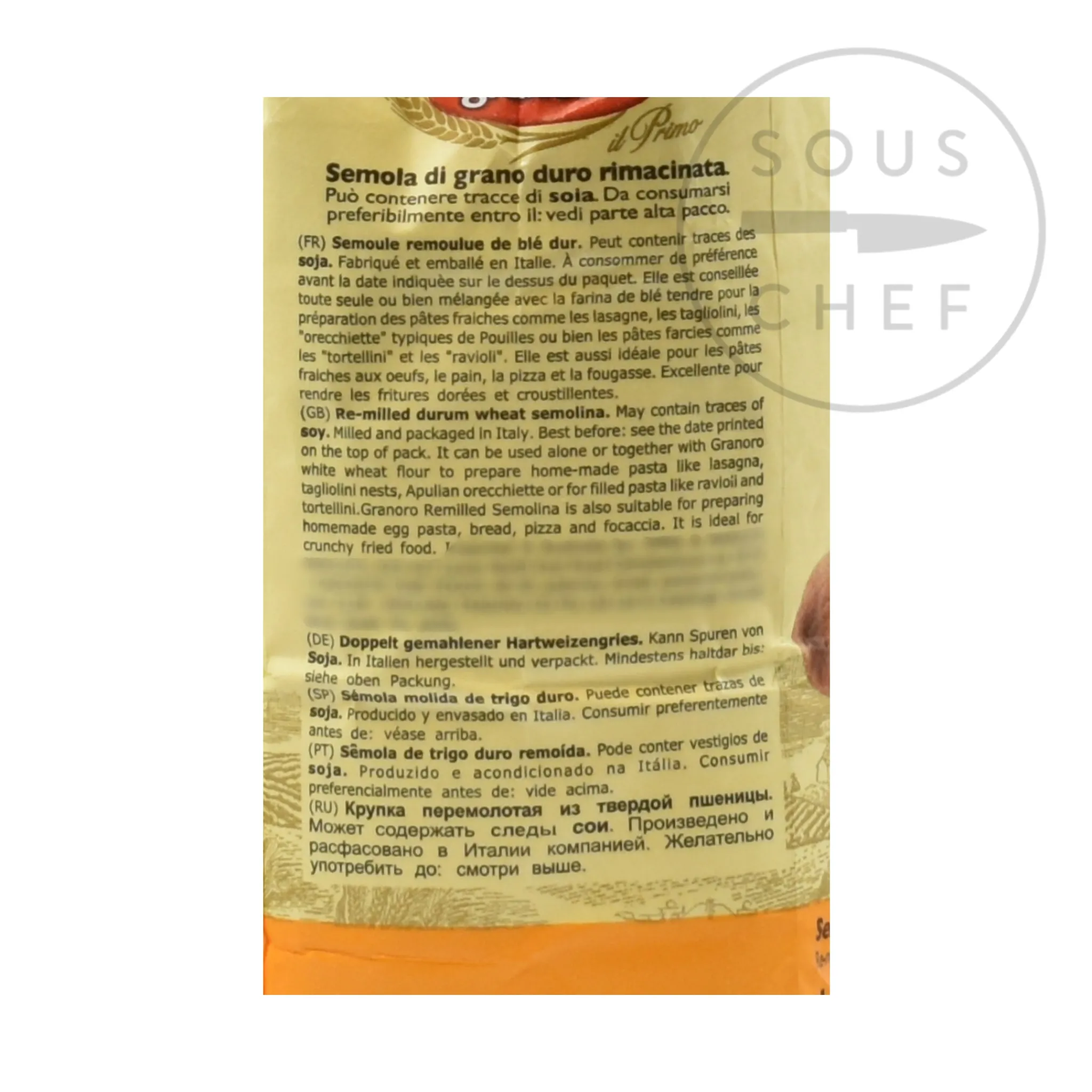 Hot Durum Semolina 'Rimacinata' - Fine Ground Wheat Flour, 1kg Italian Ingredients|Baking Ingredients