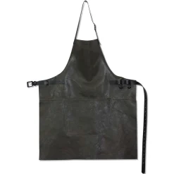 Leather BBQ Apron in Vintage Grey Kitchen Textiles & Clothing