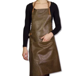 Outlet Leather BBQ Apron in Vintage Brown Kitchen Textiles & Clothing