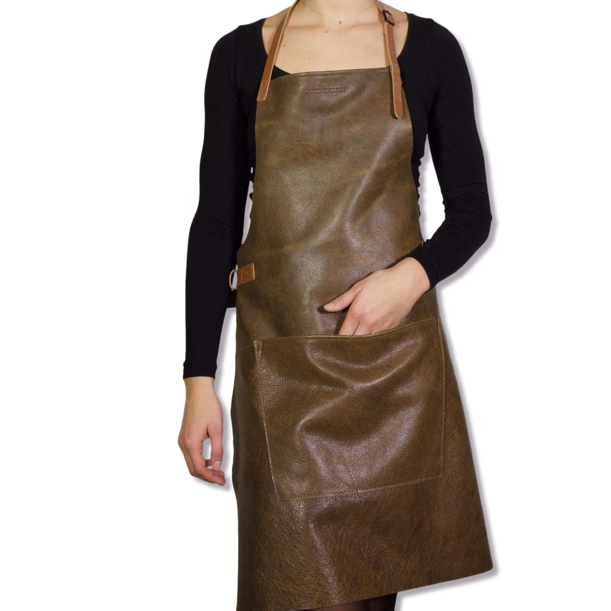 Outlet Leather BBQ Apron in Vintage Brown Kitchen Textiles & Clothing