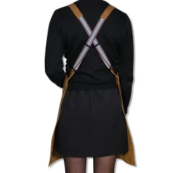 New Leather Suspender Apron in Vintage Camel Kitchen Textiles & Clothing