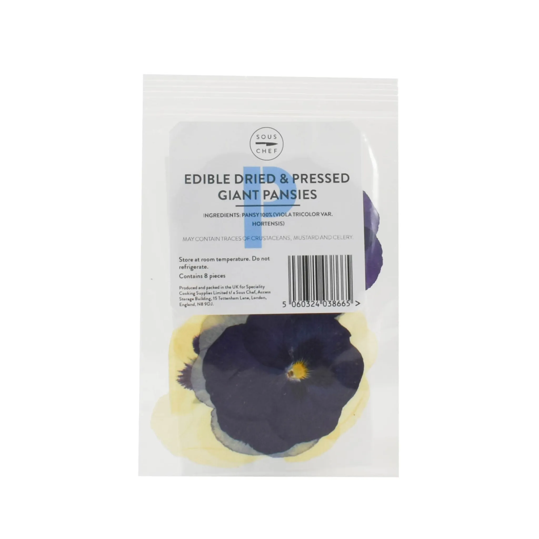 Discount Edible Dried & Pressed Giant Pansies, 8 pieces Ingredients Brands|Baking Ingredients