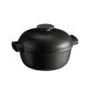 New Delight Black Ceramic Induction Cocotte, 27cm French Ingredients|Pots & Pans