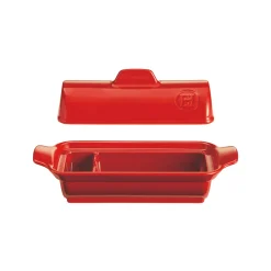 New Red Foie Gras Medallion Dish with Lid, 24.5x10cm French Ingredients|Baking Supplies & Equipment
