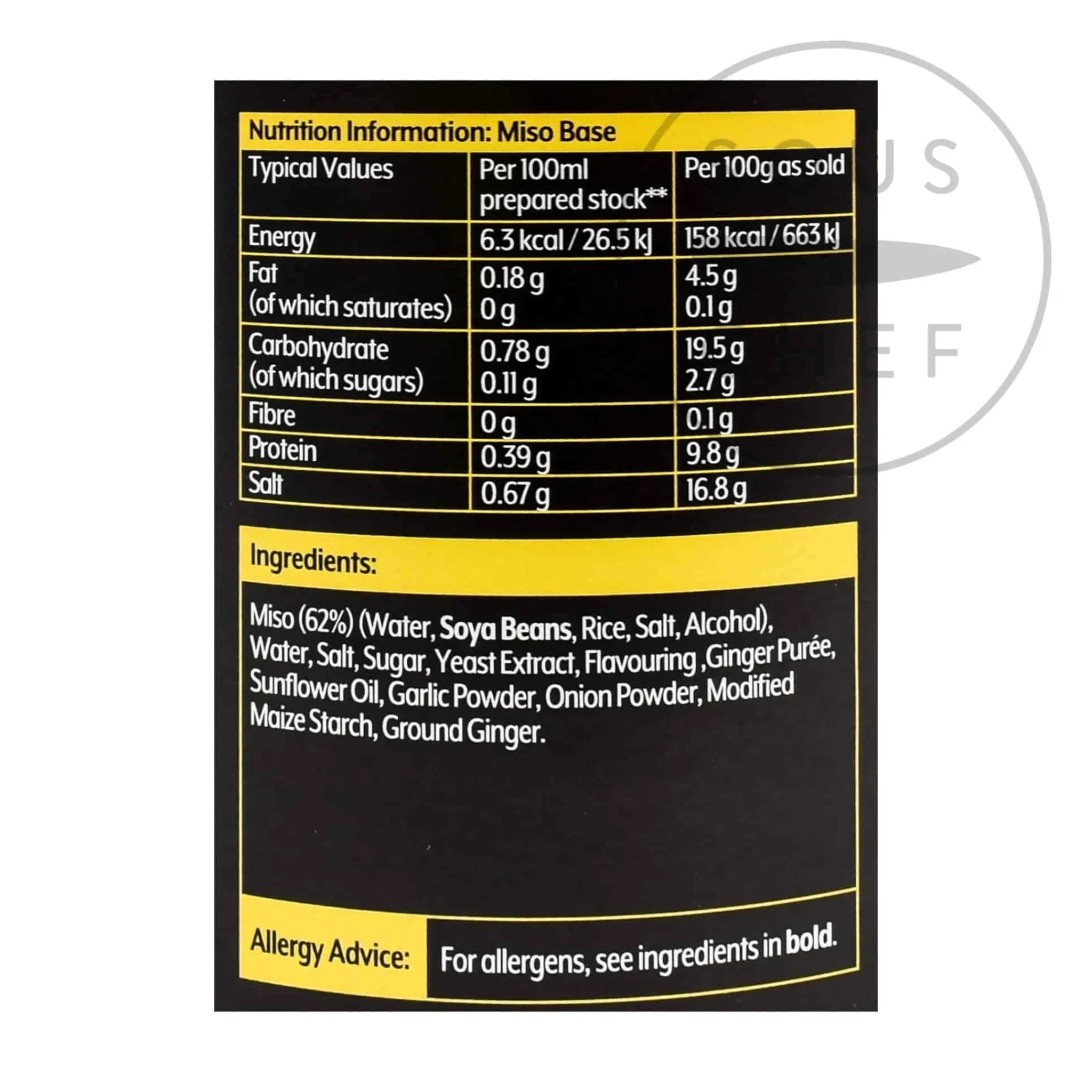 Discount Asian Miso Base, 1kg Ingredients Brands|Made In The Uk