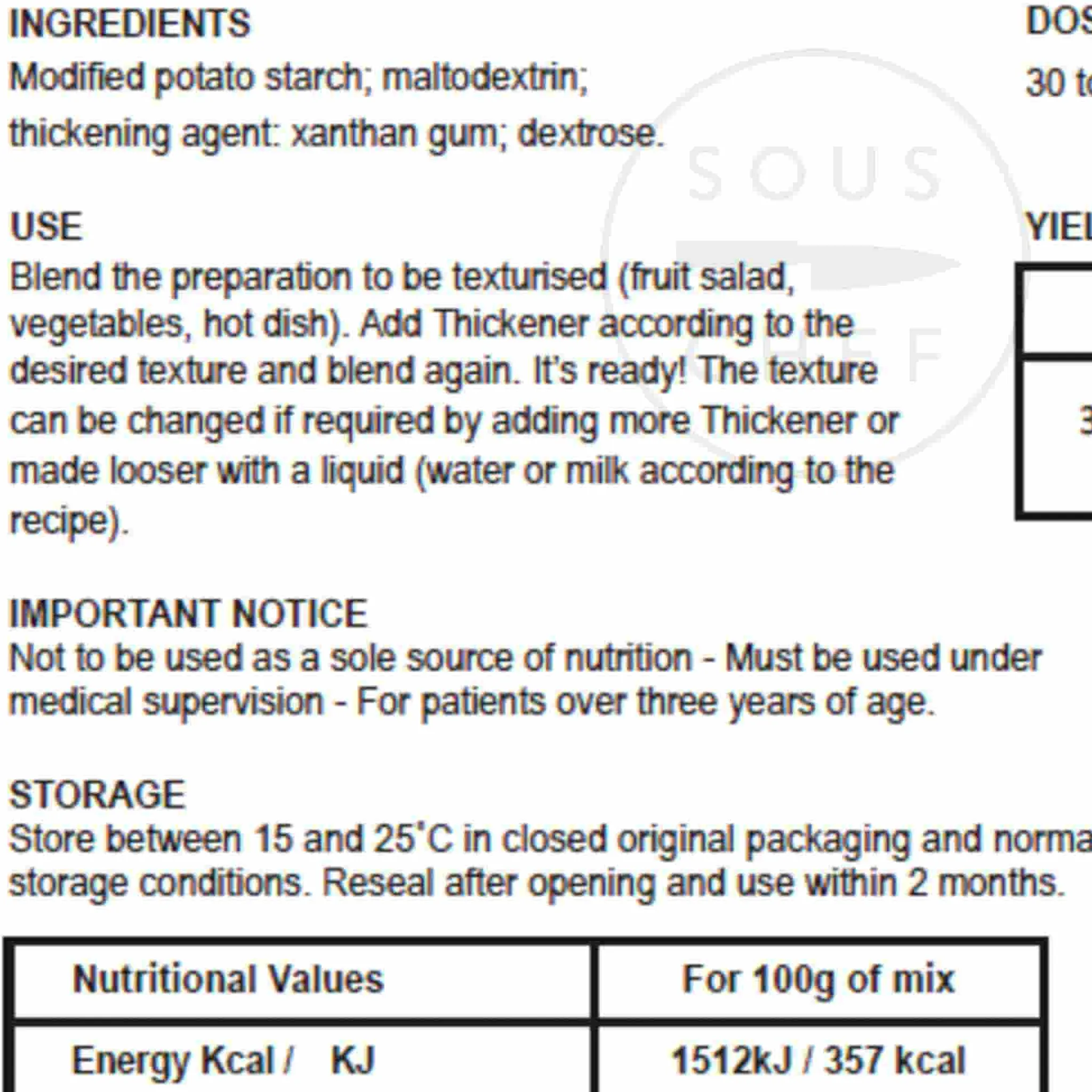 Discount Nutrisis Thickener, 1kg Ingredients Brands|Sauces & Condiments