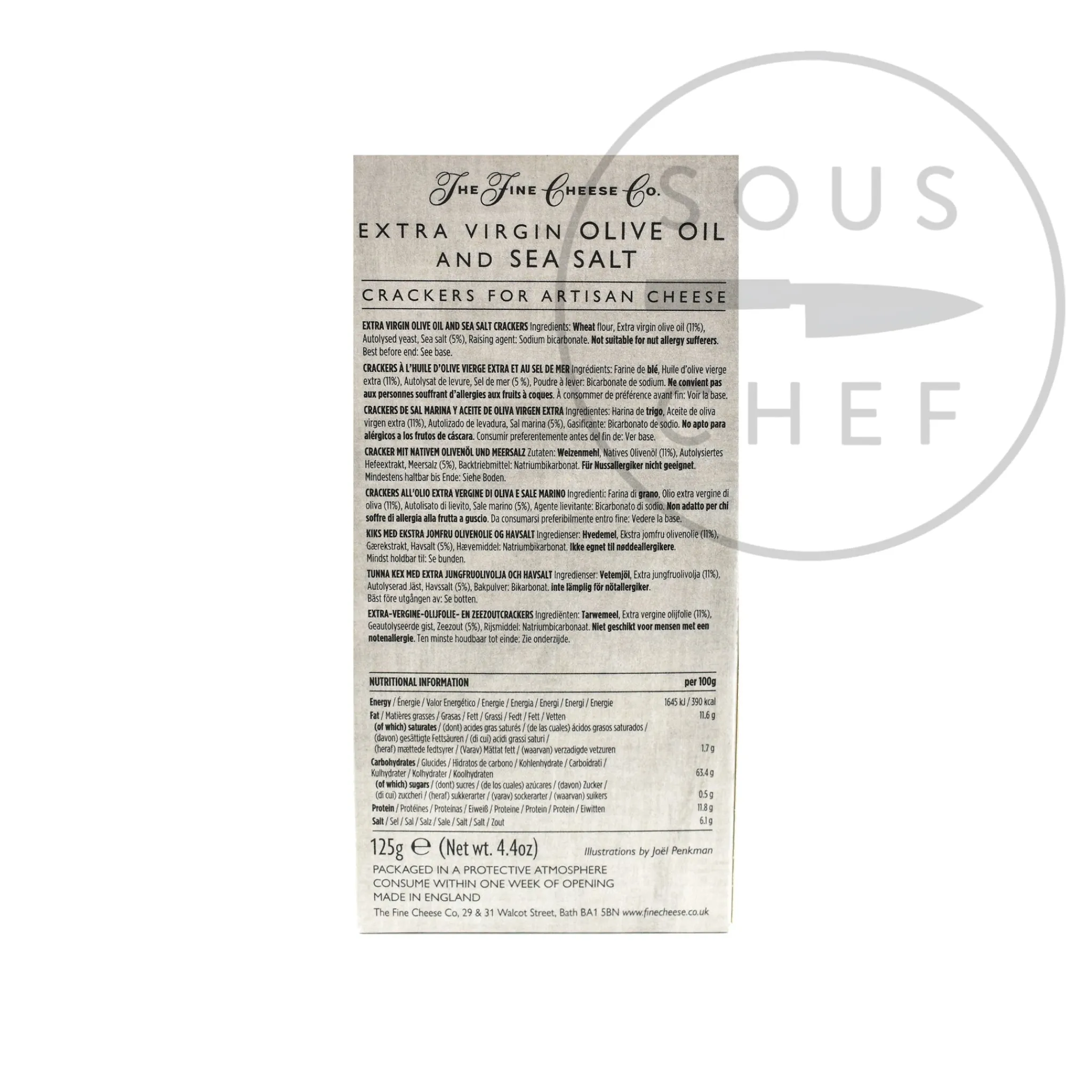 Discount Extra Virgin Olive Oil & Sea Salt Crackers, 125g Made In The Uk|Snacks
