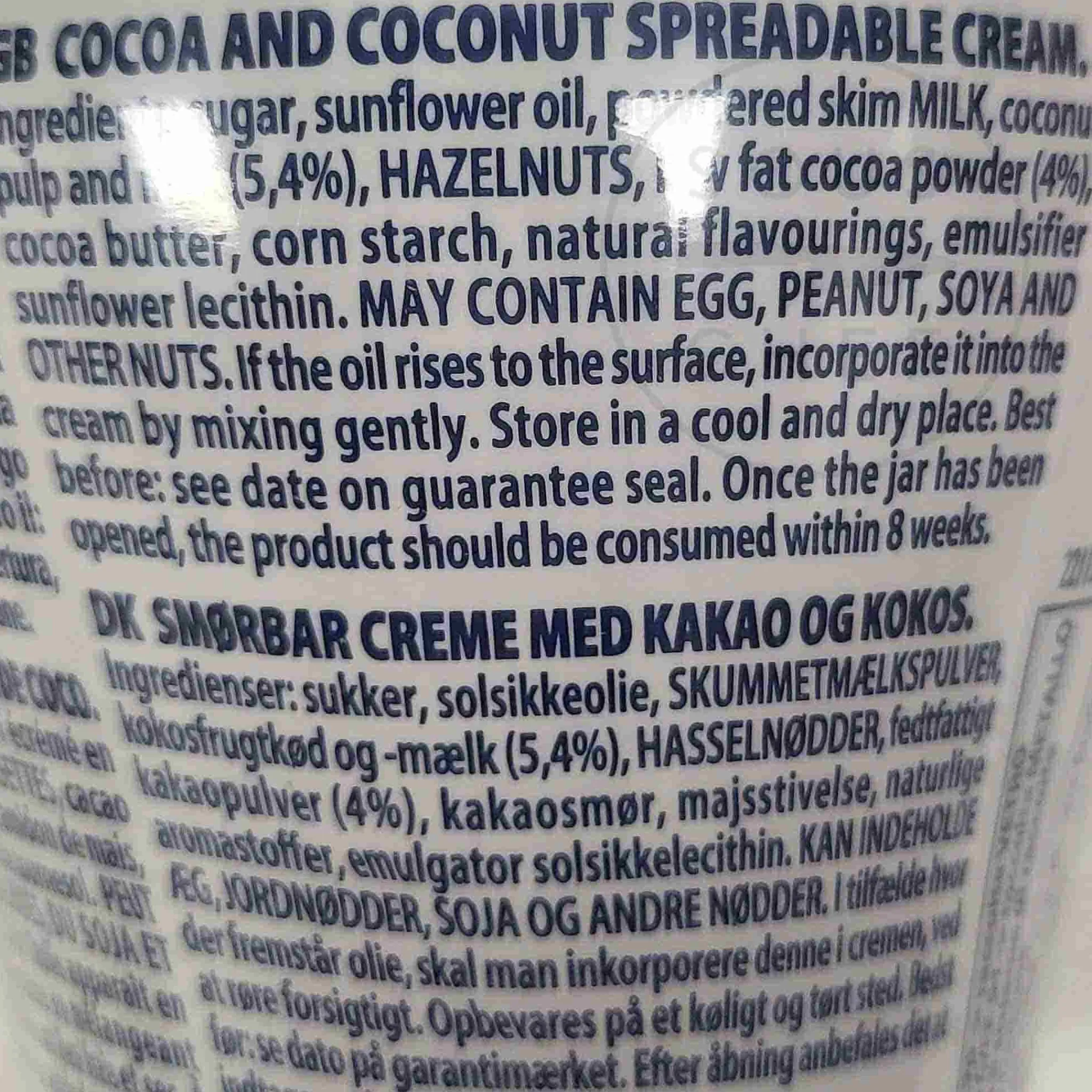 Clearance Chocolate & Coconut Cream, 200g Ingredients Brands|Italian Ingredients
