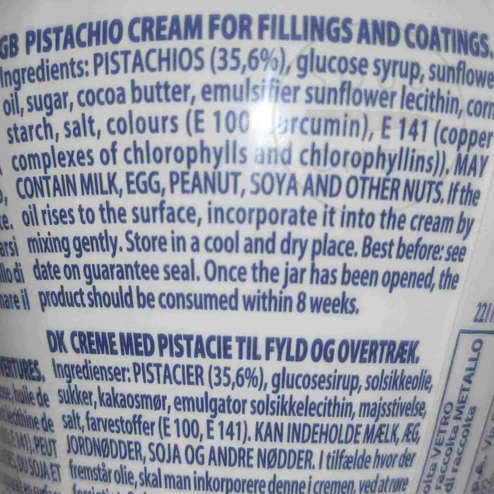New Pistachio Cream, 200g Ingredients Brands|Italian Ingredients