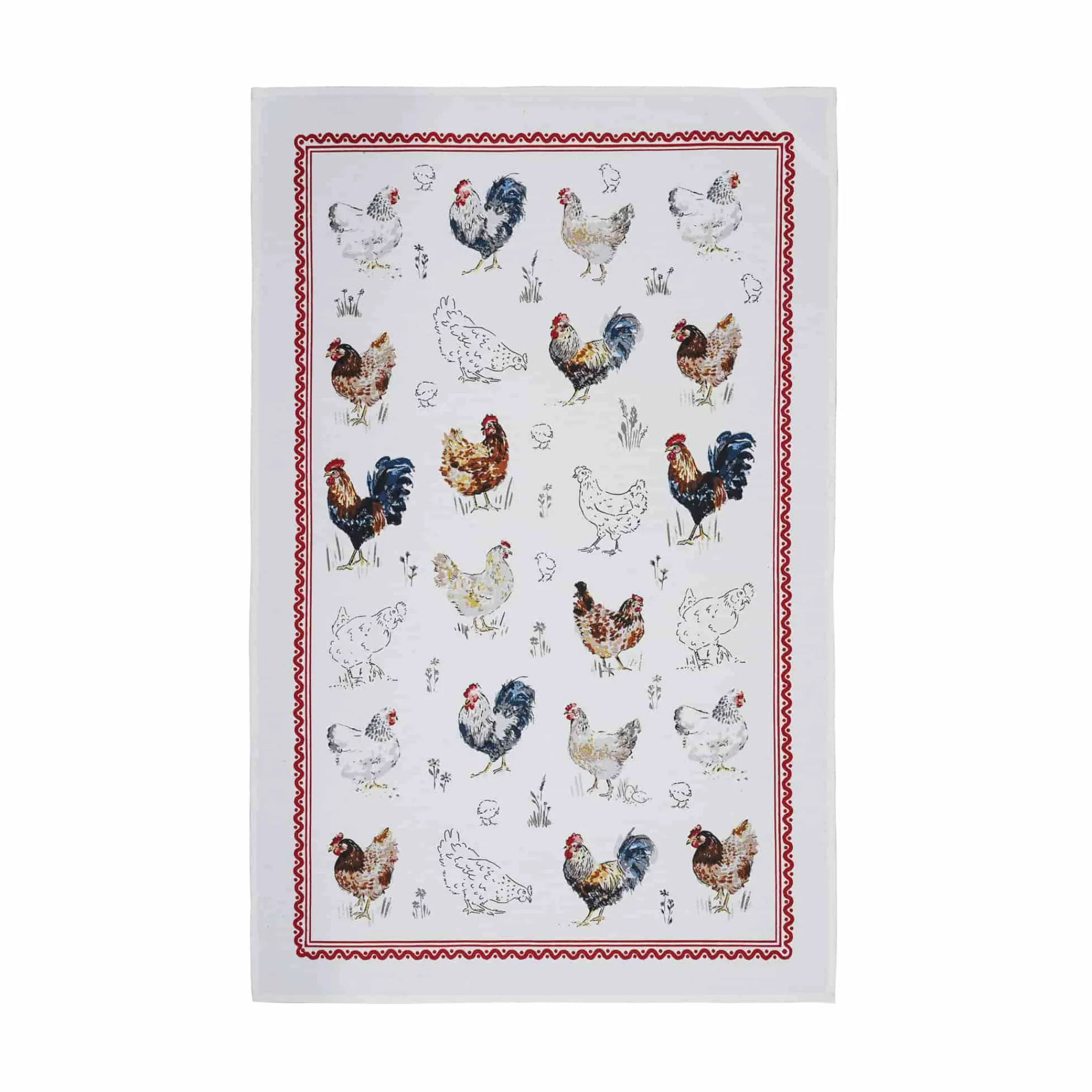 Discount Farm Birds Cotton Tea Towel Kitchen Textiles & Clothing