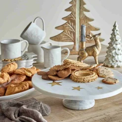 Hot Fenya Star White Marble Cake Stand, 30cm Tableware Brands