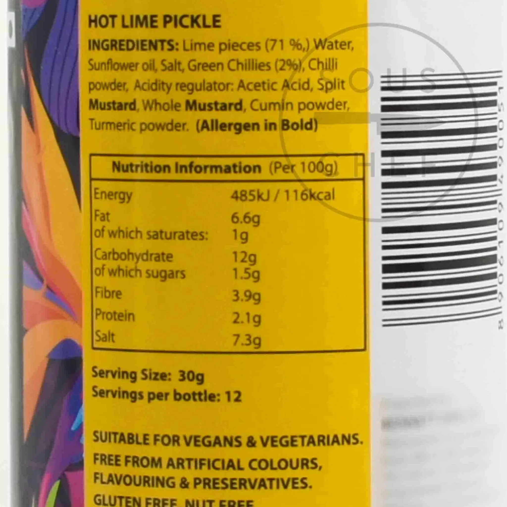 Clearance ' Hot Lime Pickle, 380g Indian Ingredients|Vegetables