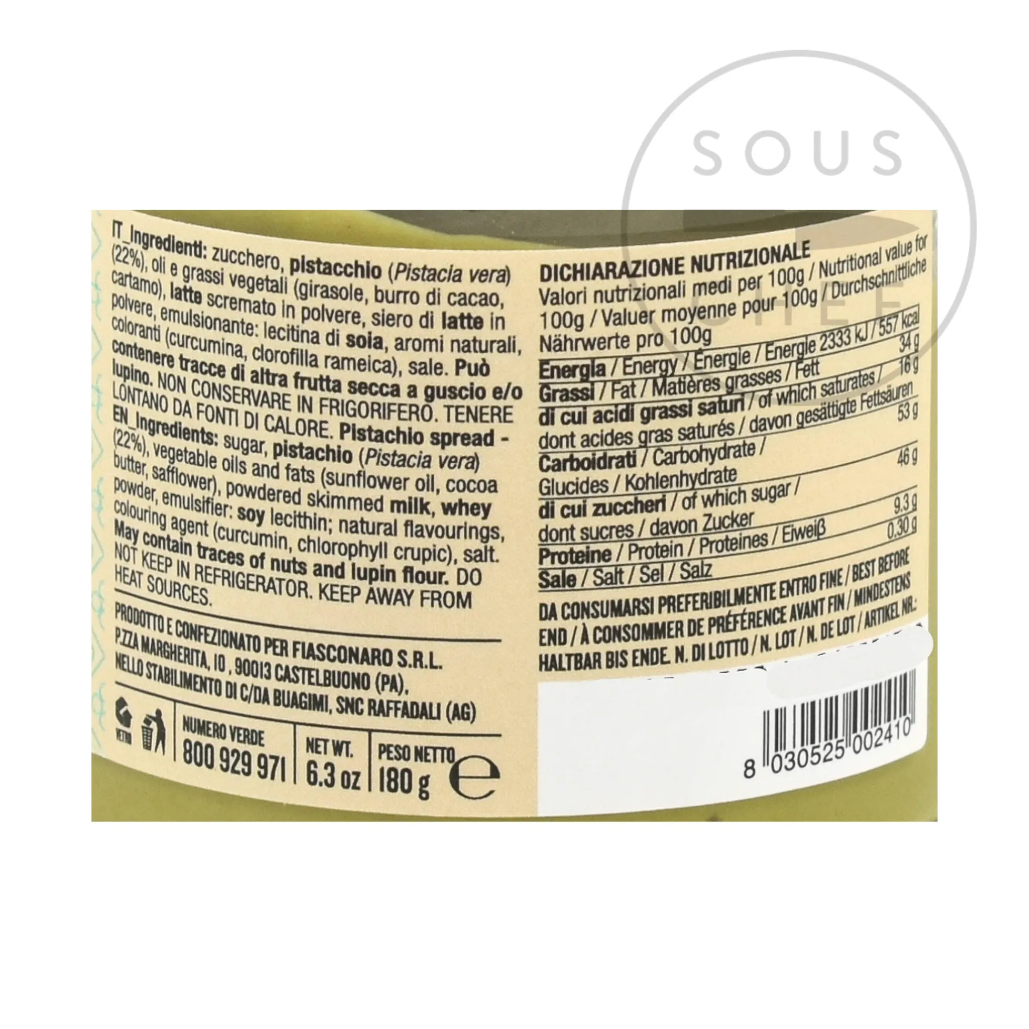 Pistachio Cream, 180g Italian Ingredients|Baking Ingredients