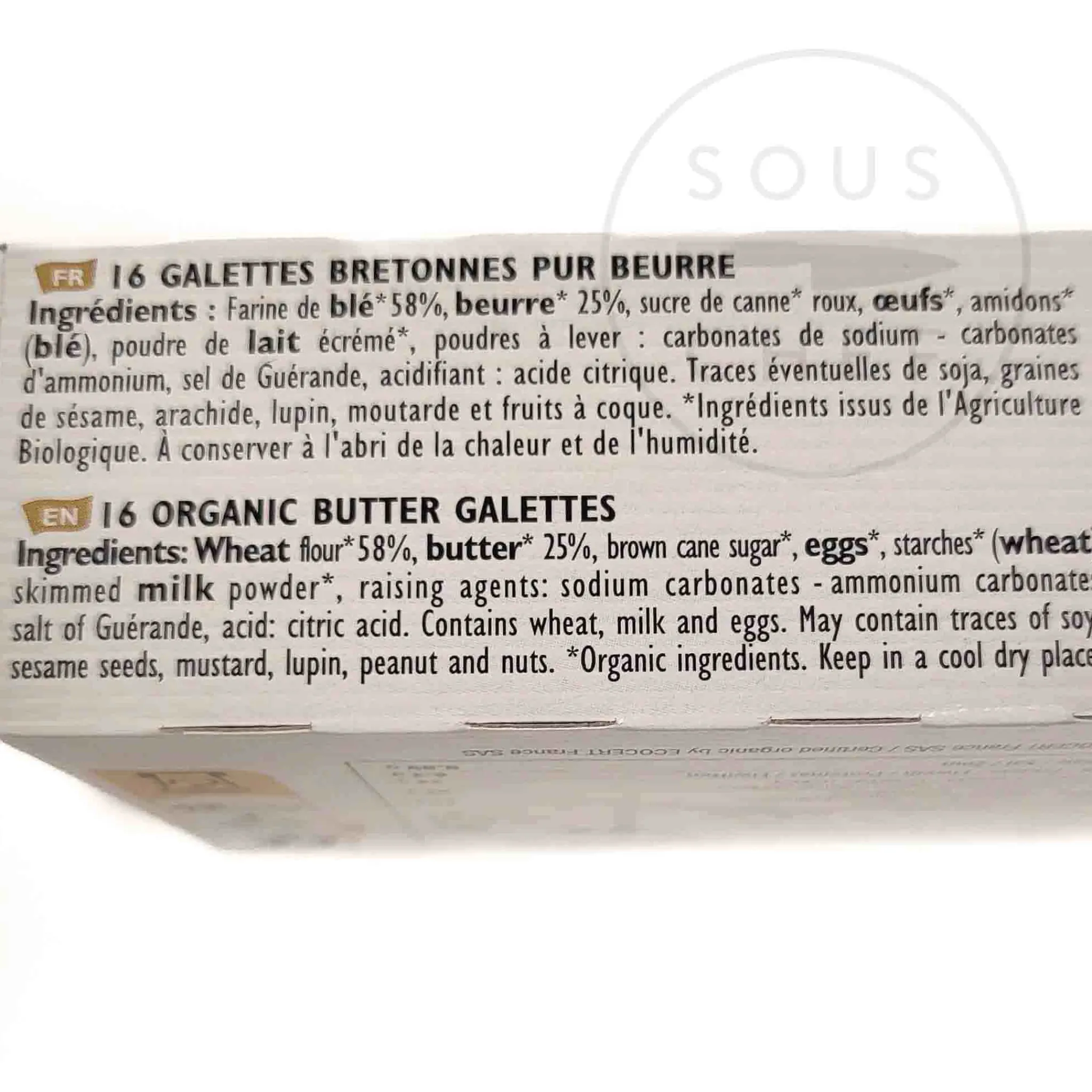 Hot Organic Butter Galette, 130g Ingredients Brands|Chocolate & Sweets