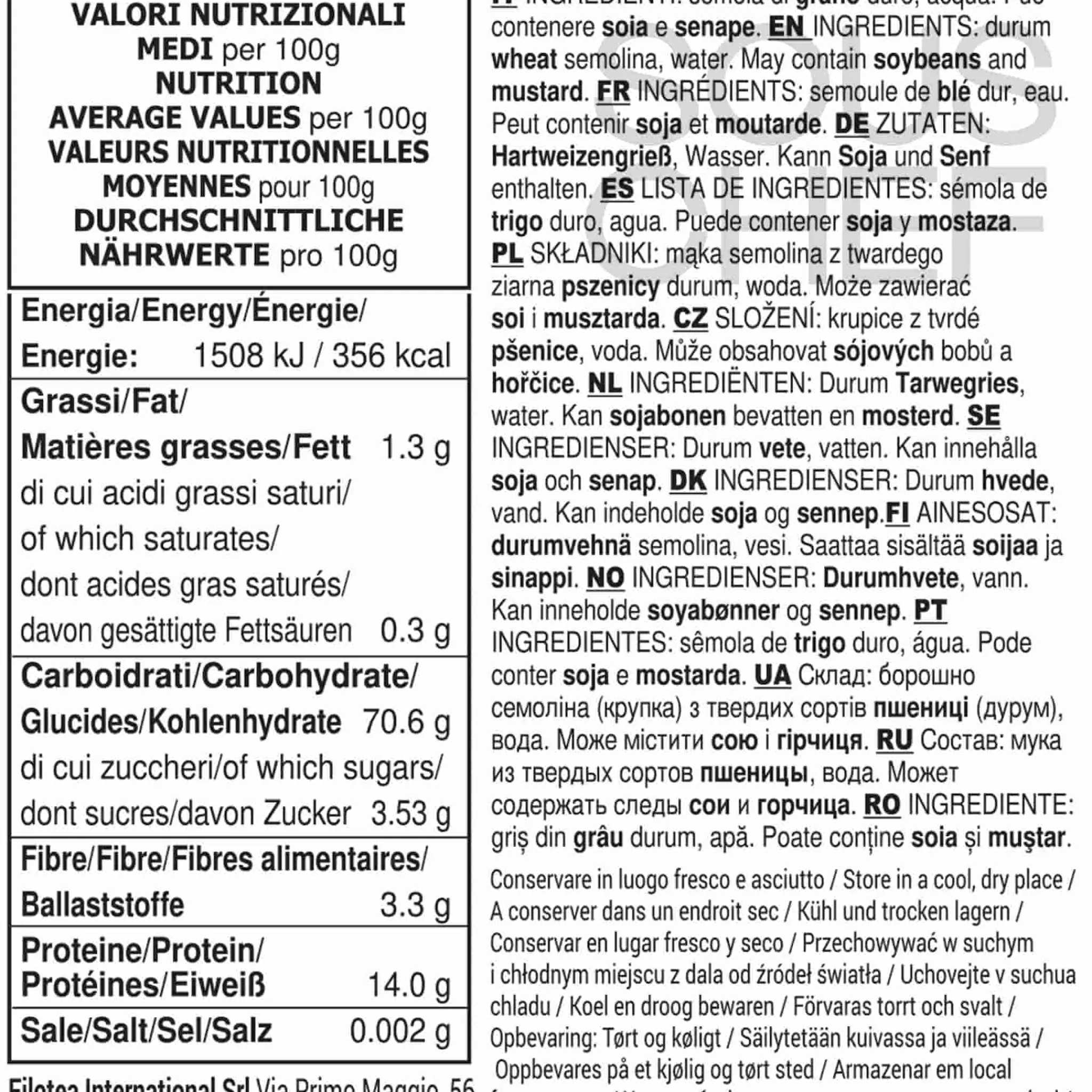 Cannelloni Durum Wheat Semolina Pasta, 500g Ingredients Brands|Italian Ingredients