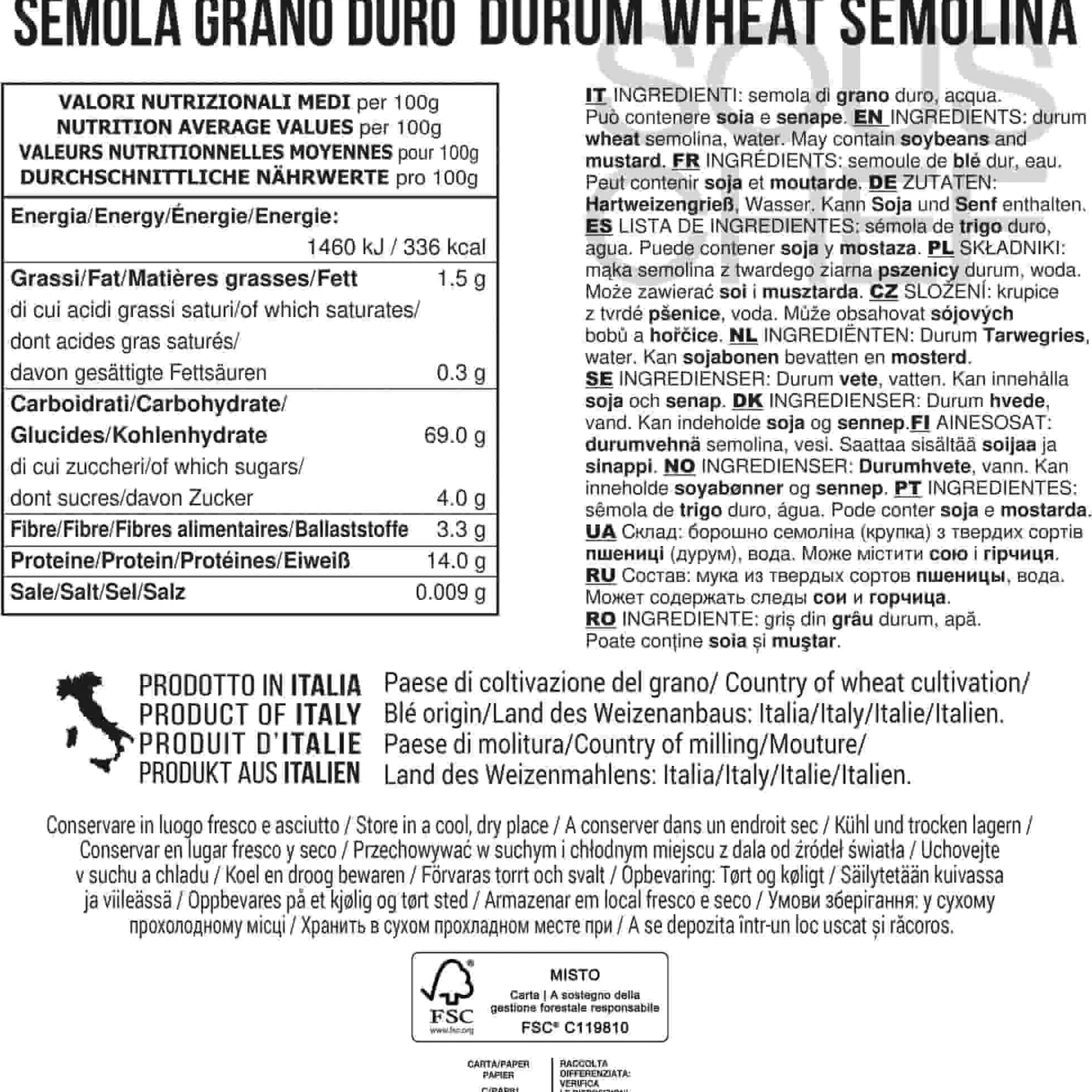 Discount Rigatoni Durum Wheat Semolina Pasta, 500g Ingredients Brands|Italian Ingredients
