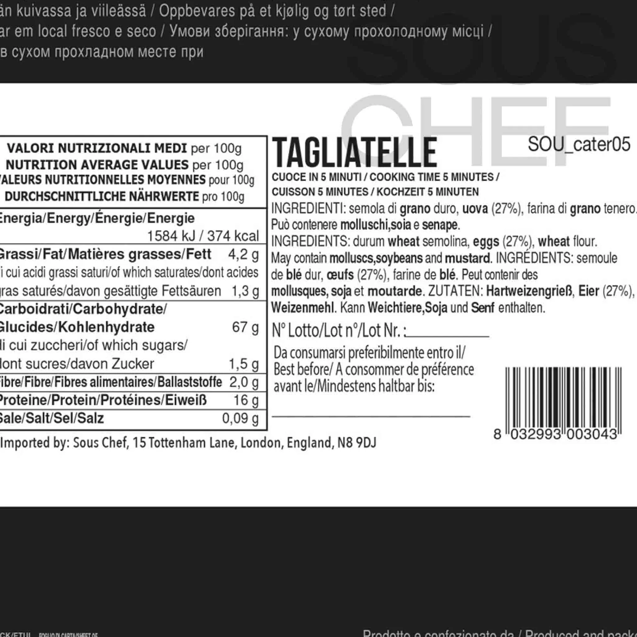 Tagliatelle Pasta, 500g Ingredients Brands|Italian Ingredients