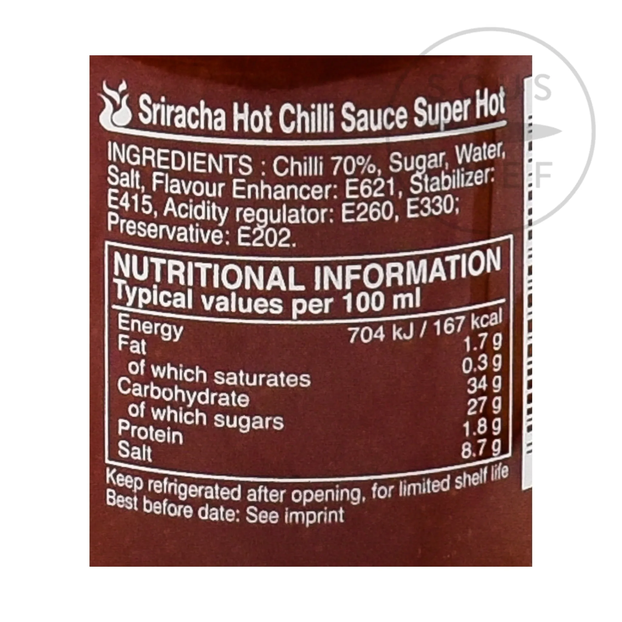 Clearance Sriracha Super Hot Chilli Sauce Ingredients Brands|Southeast Asian Ingredients
