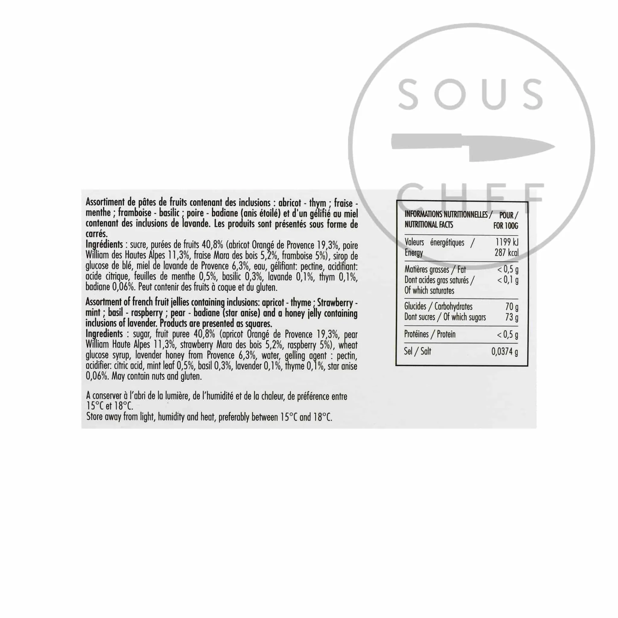 Online Aromatic Fruit Jellies, 100g Ingredients Brands|French Ingredients