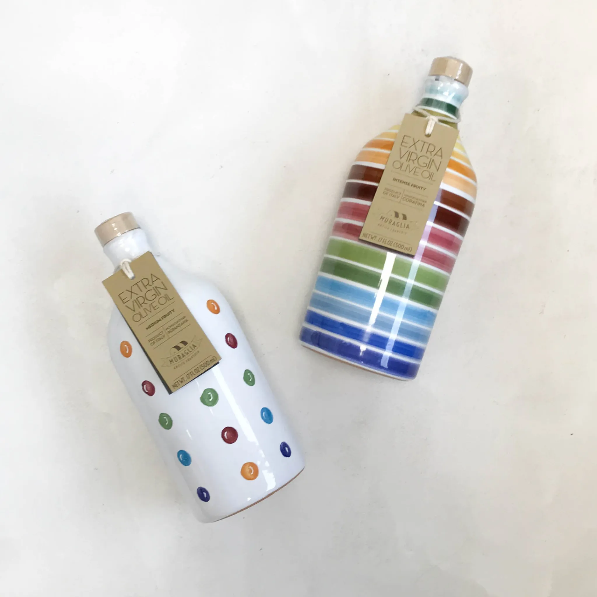Clearance Intense Fruity Extra Virgin Olive Oil in Rainbow Terracotta Bottle, 500ml Ingredients Brands|Italian Ingredients