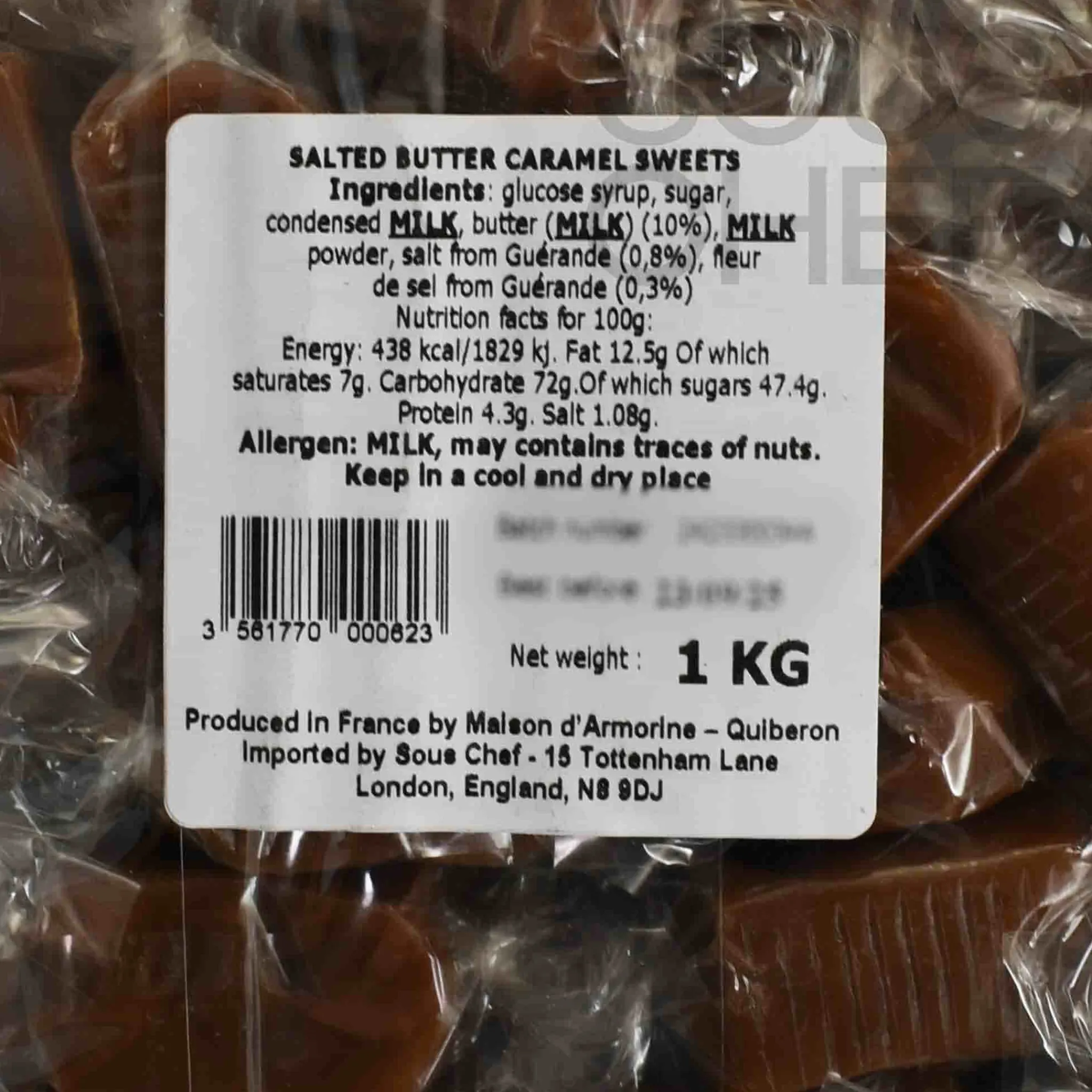 New French Salted Butter Caramels Ingredients Brands|French Ingredients