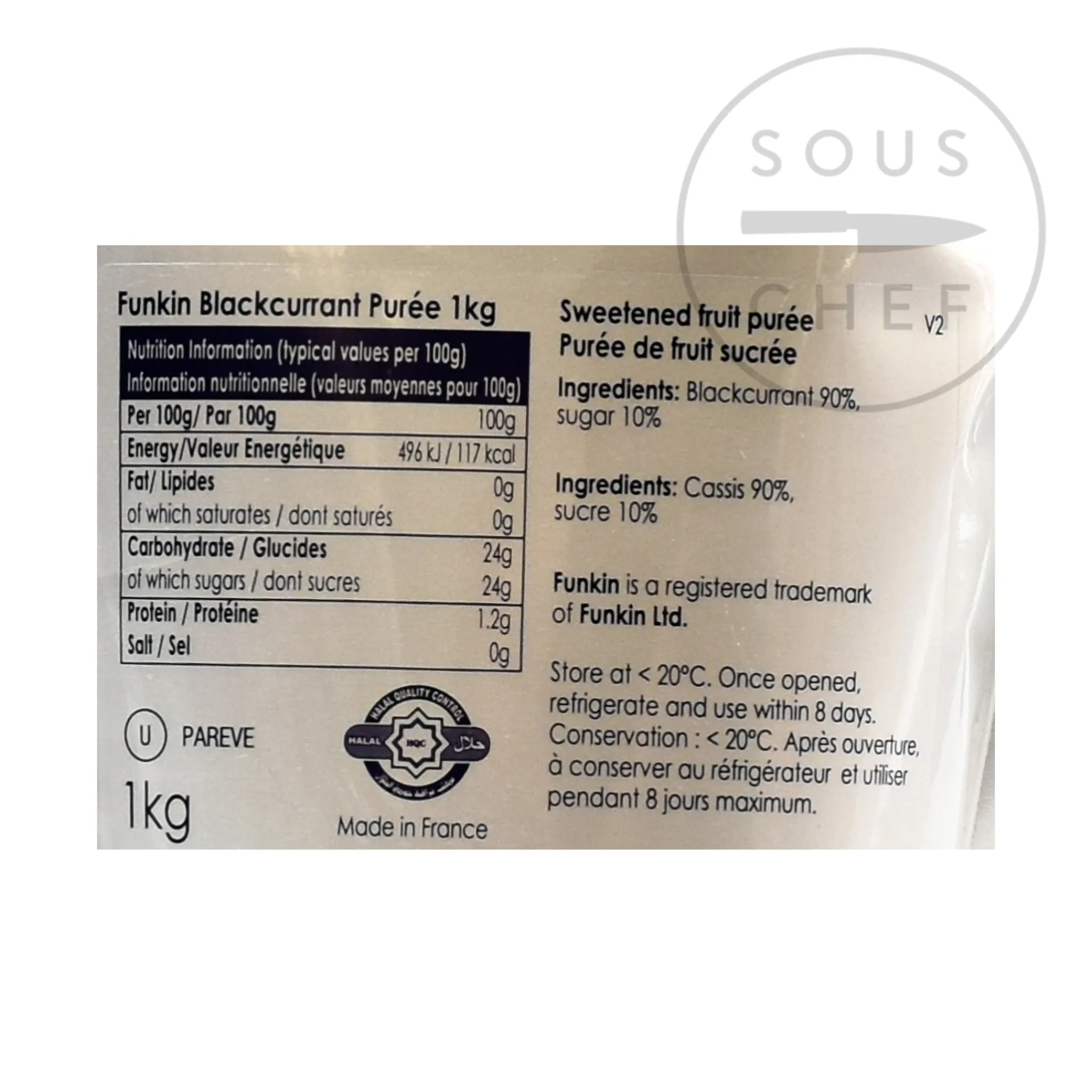 Hot Blackcurrant Puree, 1kg Ingredients Brands|Drinks