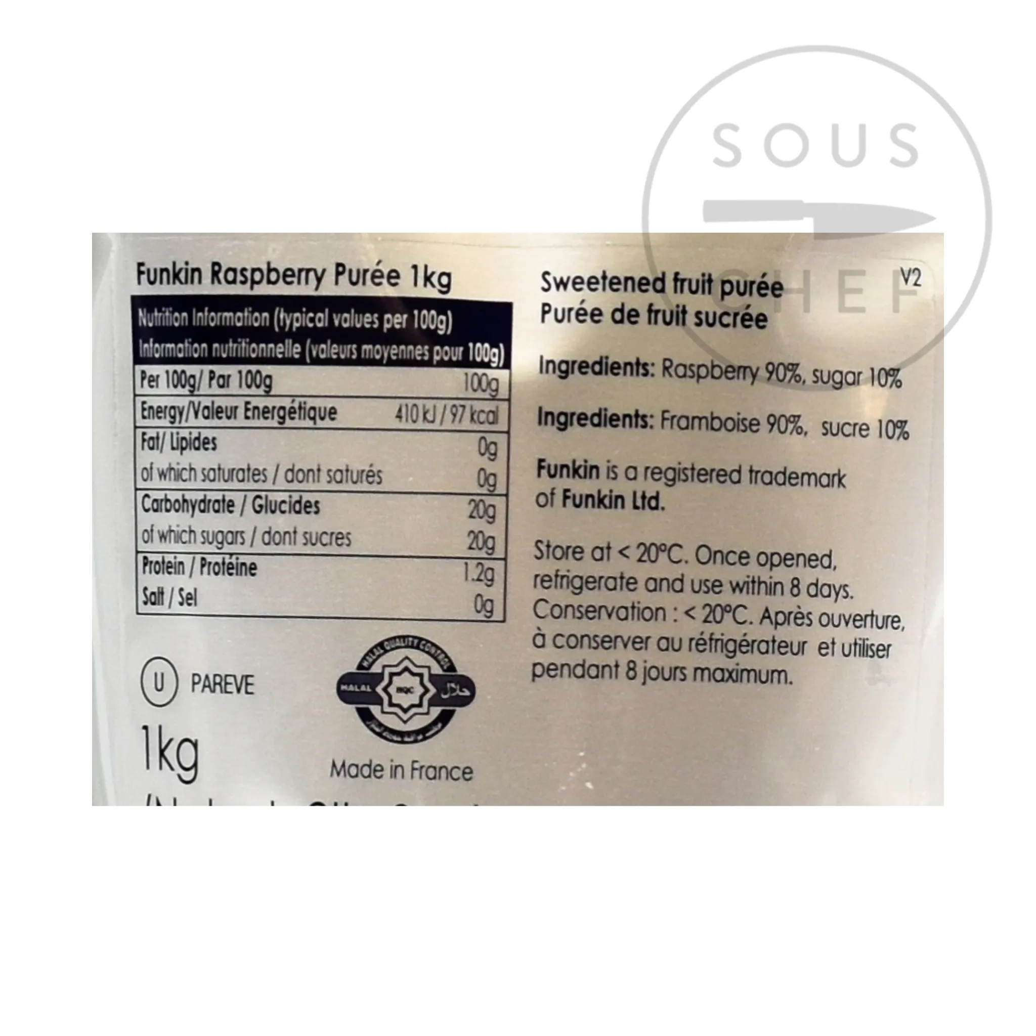 Hot Raspberry Puree, 1kg Ingredients Brands|Drinks