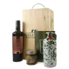 Clearance Small Gift Set In Wooden Box Ingredients Brands|Oil, Vinegar & Dressings