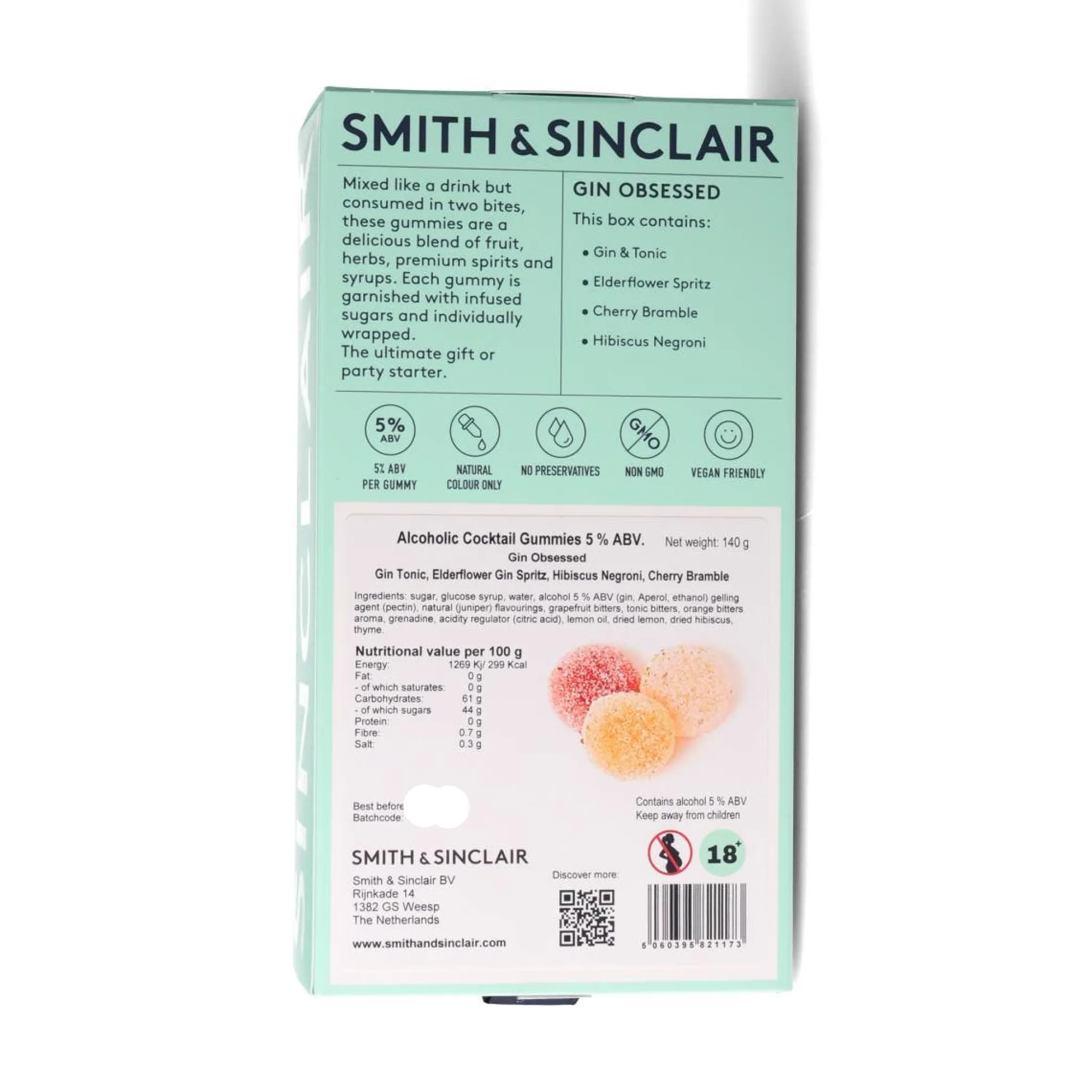 Hot Gin Obsessed 5V Alcoholic Cocktail Jelly Sweets, 140g Ingredients Brands|Chocolate & Sweets