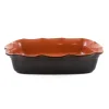 Online Glazed Terracotta Wavy Roasting Dish, 35cm Baking Supplies & Equipment